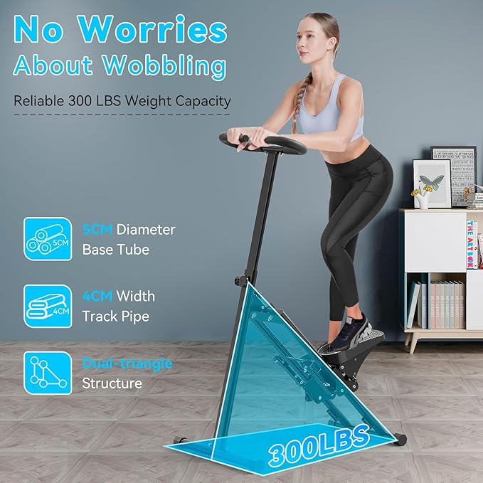 Stair Stepper for Home,Stair Climber Foldable,Large Pedal Vertical Climber Machine for Full-Body Workout,Steppers for Exercise at Home with 300LBS Loading Capacity