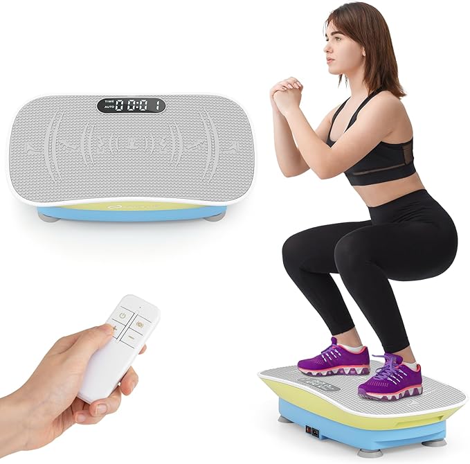 Goplus Vibration Plate Exercise Machine, Vibrating Platform for Lymphatic Drainage w/Remote, LED Display, Home Workout Full Body Shake Board for Weight Loss