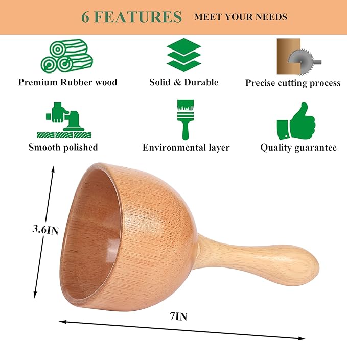 Handhleld Wooden Massage Cup Wood Therapy Massage Tool Body Sculpting Tools for Maderoterapia,Lympahtic Drainage,Anti-Cellulite,Muscle Pain Relief