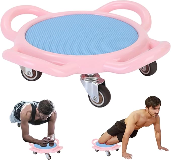 Ab Roller Wheel, 360° Rotating Women's Non-Slip Portable Multifunctional Ab Exercise Board with Mat for Home Workout