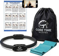 Pilates Ring and Exercise Guide- 25 Magic Circle Exercises Included- Photos and Videos by Pilates Instructor- Full Website Access Included - with Resistance Band and Bag.