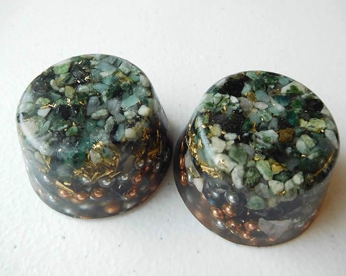 Emerald Orgone Generator Energy Accumulator 528Hz/7.83Hz/Advance Harmonics Many Beautiful Ingredients and Colors! (Emerald)