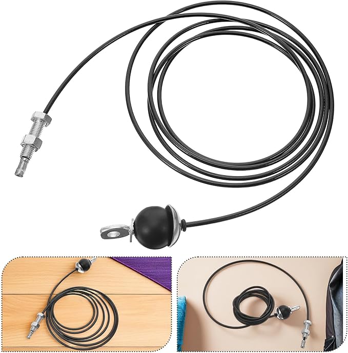 STOBAZA Fitness Cable Pulley Replacement 5mm Thick Steel Wire Rope with Stopper Ball and Screw, Gym Pulley Attachment for Home Strength Training Equipment