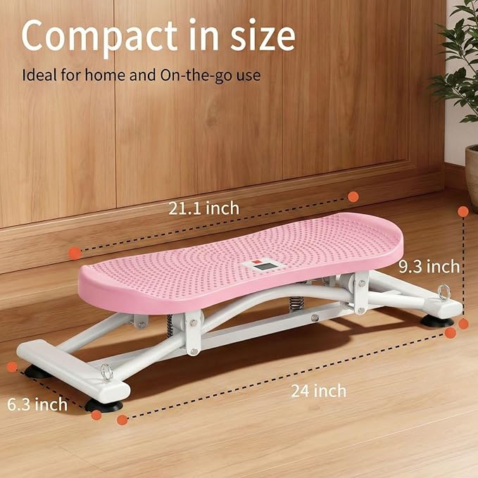 Balance Board for Adults, Rocking Stepper with Resistance Bands, Portable Wobble Board with LCD Monitor, 300 lbs Capacity Ski Trainer for Full Body Workout at Home Gym