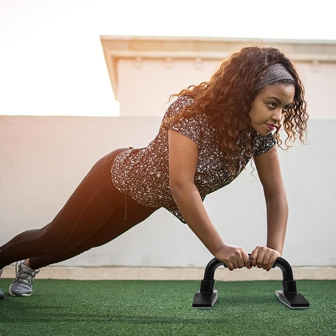 Veemoon 2pcs Push-up Bars Push-up Stands with Non-slip Grip for Home Fitness Equipment, Compact H-shaped Push up Racks for Chest and Arm Strength Training