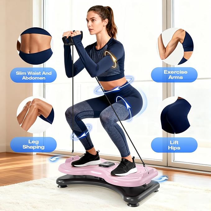 Silent Waist Twist Machine, Anti-Slip Twister Exercise Board with Stable Base, Waist Twisting Disc for Safe Ab Workout and Foot Massage at Home or Gym
