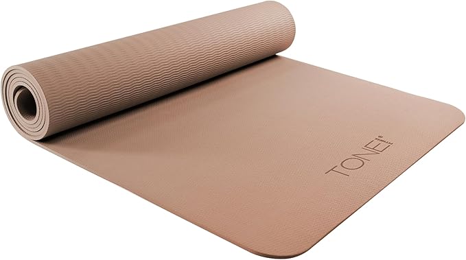 TONE Fitness Yoga Mat 1/4" Thick Non Slip Exercise & Pilates Mat for Home Workouts with Carrying Strap | Multiple Options