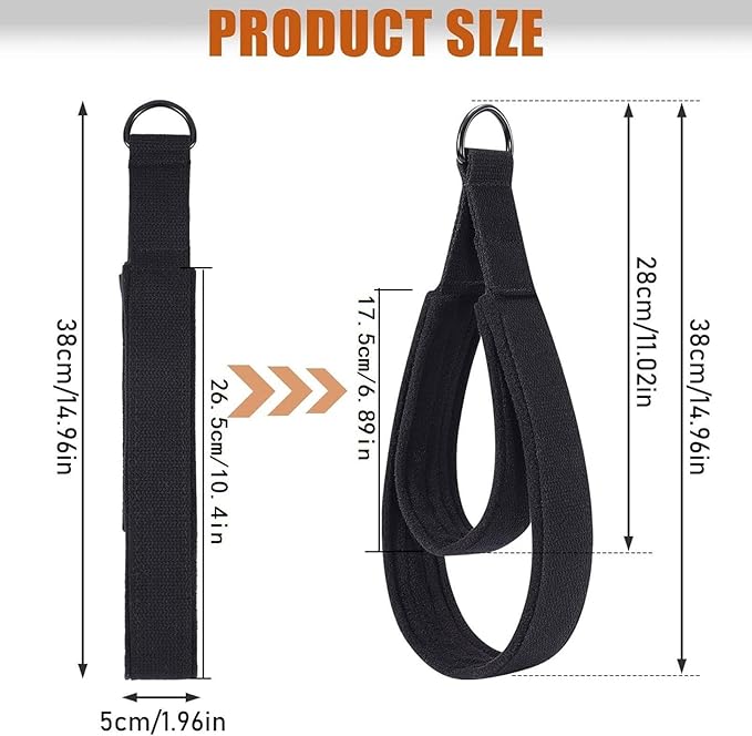 Pilates Double Loop Straps,Foot and Hand Straps,D Workout Equipment Accessories,1 Pair Exercise Double Loops for Studio