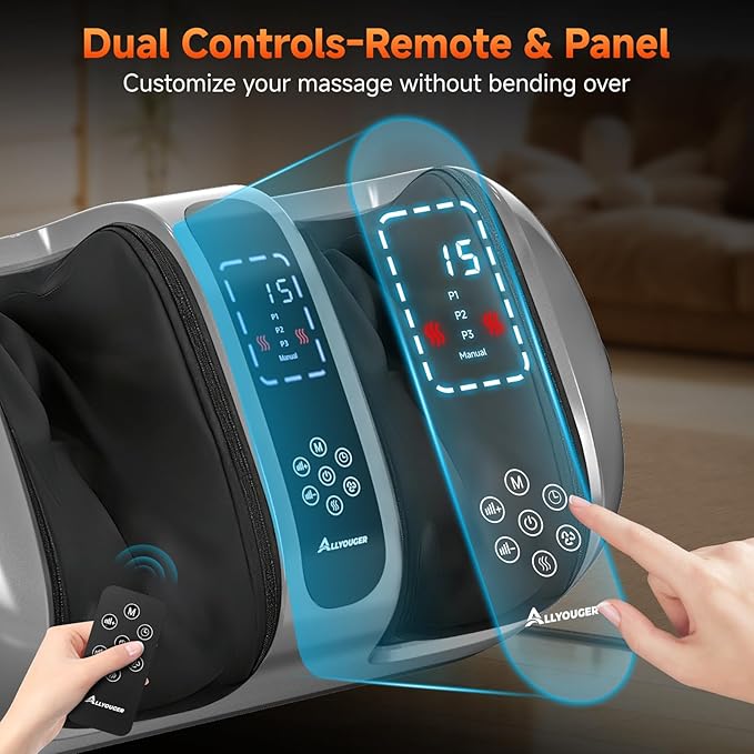 2026 Upgraded Foot Massager with Heat - Shiatsu Deep Kneading Machine for Plantar Fasciitis, Neuropathy & Circulation - 5 Intensities, 4 Modes - Ideal Gifts for Women & Men