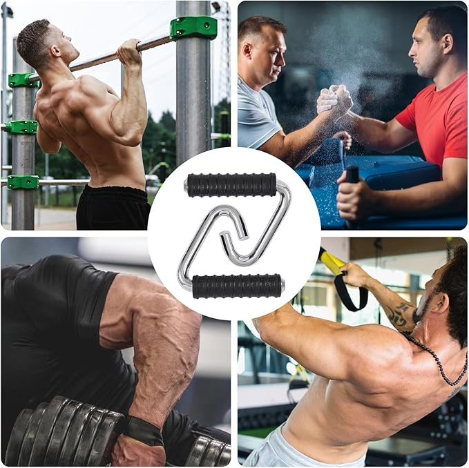 Pull Up Bar Attachment,C Shape Muscle Training Equipment,Pull Up Bar Handles - for Strength Training Barbell Workout Gym Row Squat Men Women