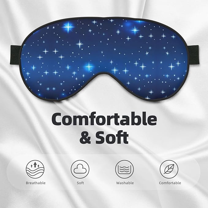 Blue Star Pattern Head-Mounted Double-Sided Light-Blocking Sleeping Eye mask to Protect Eyes and Relieve Eye Fatigue