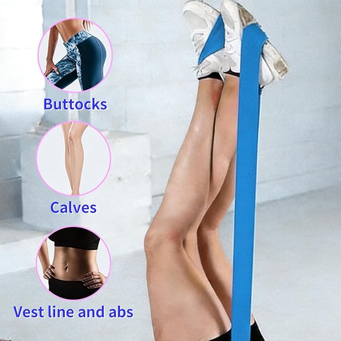 Resistance Bands Long Non-Latex Elastic Stretch Bands Work Out Band for Working Out Women or Men, Exercise Bands Set Yoga, Pilates, Gym,