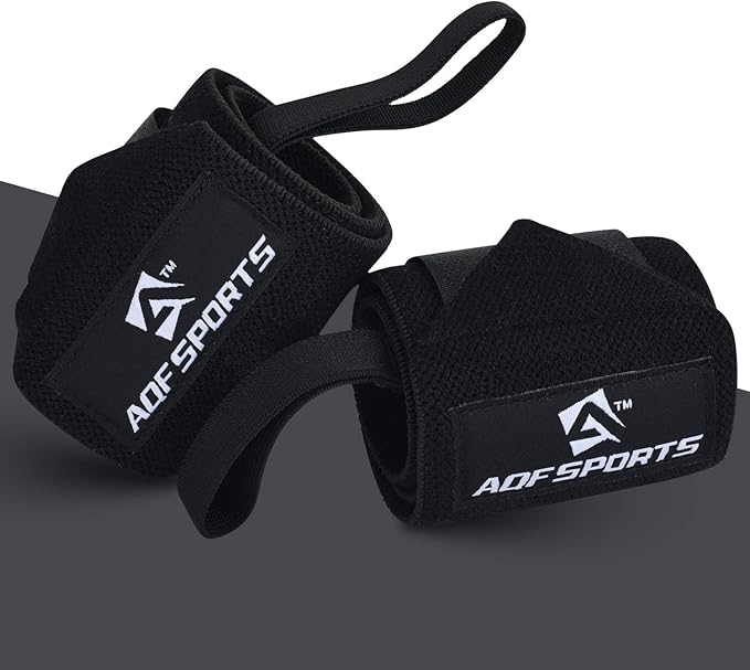 AQF Wrist Wraps for Weightlifting - USPA & IPL Approved 18" Gym Wrist Support with Thumb Loop - Heavy Duty Lifting Wrist Straps for Fitness, Workout, Powerlifting, & Bodybuilding (Pair)