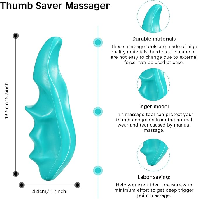Nuanchu 2 Pcs Green Thumb Saver Massage Tool Deep Tissue Massager for Pressure Reflexology Professional Neck Shoulder Back Foot Stress Relief