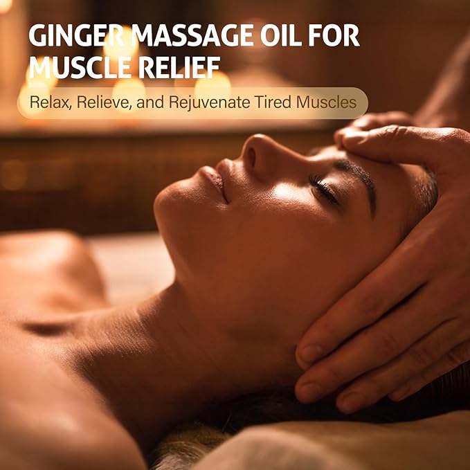 Easter Gifts for Women Ginger Oil,Ginger Massage Oil with Arnica for Lymphatic Drainage, Belly Drainage & Sore Muscle Relief,Natural Body Oil for Skin, Warming Spa Massage & Relaxation Therapy