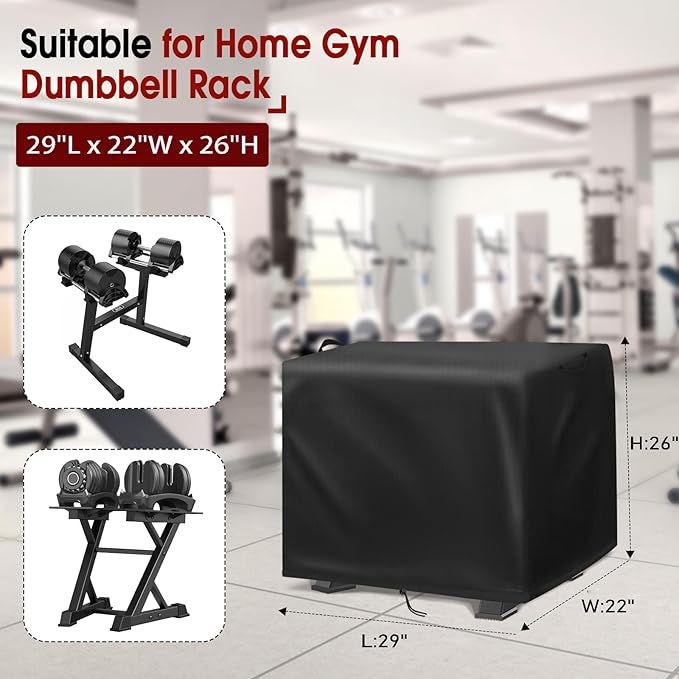Dumbbell Rack Cover, Dust-Proof Strength Training Dumbbell Racks for Home Gym Cover Waterproof Dumbbell Weight Rack Protective Cover (Cover Only)