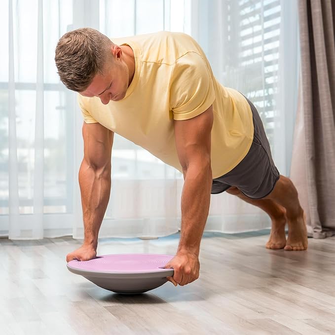 MADOG Wobble Balance Board for Adults, 15.5" TPR Non-slip Surface with Handle for Workout Core Trainer Physical Therapy, Home Gym Stability Board