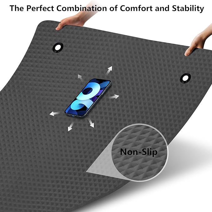 LFS Yoga Mat 72.8" x 31.5" x 2/5 inch Thick With Strap and Bag, Extra Wide Workout Mat for Women and Men, Non Slip Exercise Mat for Home Outdoor Yoga, Pilates, Stretching, Floor & Fitness Workouts