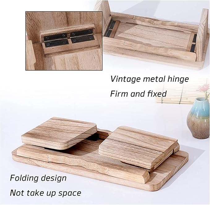Kneeling Chair,Meditation Bench Kneeling Stool,Portable Foldable Perfect Kneeling Stool Ergonomic Yoga Bench, for Tea Ceremony, Seiza, Yoga, Praying and Healthier Sitting(Wood Color)