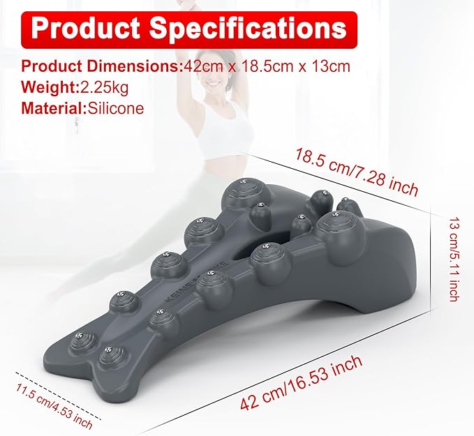 Trapezius Trigger Point Massager, Occipital Release Tool, Cervipoint Trigger Point Massager Silicone, Relieve Pain in The Diamond Shaped Muscles of The Neck and Upper Back (Gray)