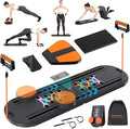 Pilates Board, Foldable Pilates Reformer, Multi-Purpose Pilates Board for Home Workout, Portable Pilates Equipment for Full Body Workout, Fitness, Exercise, Black Orange