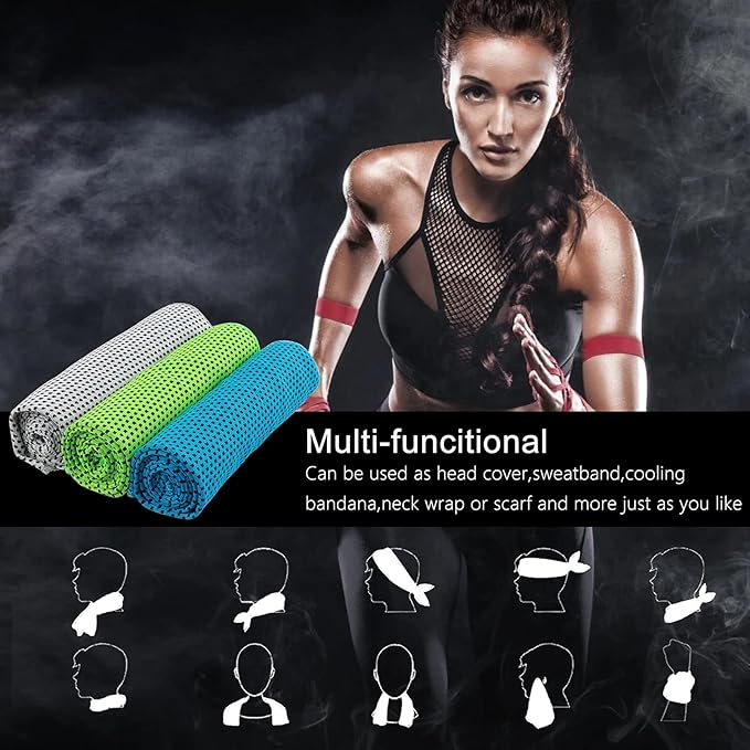 Cooling Towel Sport Ice Towel Quick Dry Cold Blanket Sweat Absorption Microfiber Instant Chilly Towel Neck Wrap for Running Swimming Yoga Gym Exercise