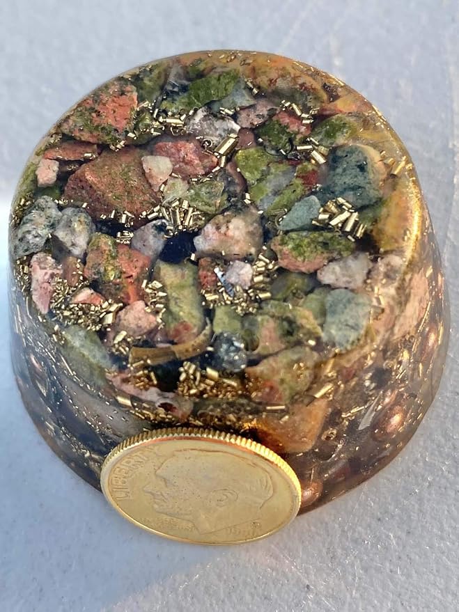 Unakite Orgone Generator Energy Accumulator 7.83Hz/432Hz/528Hz/Advance Harmonics Many Beautiful Ingredients! (Unakite)