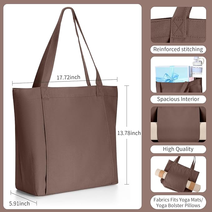 Yoga Bag Set for Women Including Yoga Mat Tote Bag, Booty Resistance Bands, Non Slip Sports Socks Silicone Ties for Pilates Travel Workout Office Home Gym