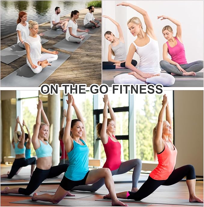 24 Pack 3 mm Thick Yoga Mat Bulk, Non Slip Exercise Workout Fitness Pad for Women Men, Gym Home Yoga Pilates, Easy to Clean, Sturdy PVC