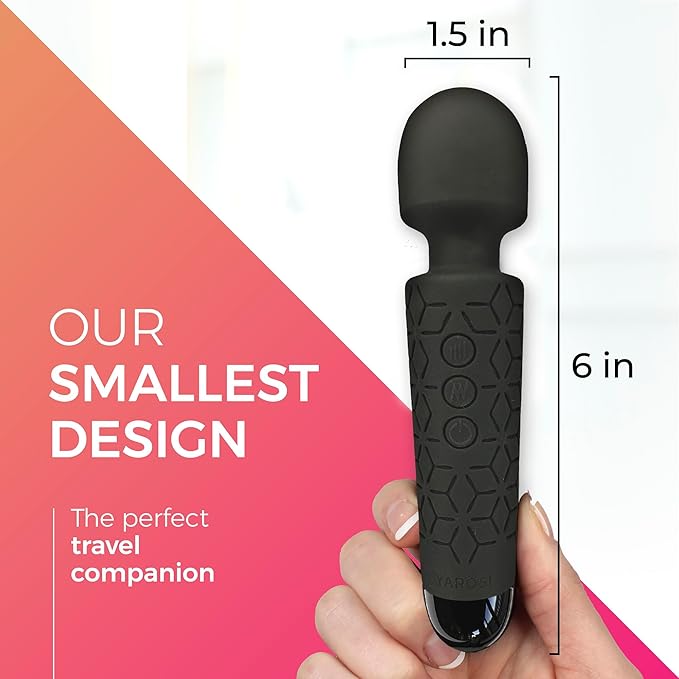 Yarosi Micro Personal Massage Wand Smallest Strongest Handheld Cordless Massager, Strong Powerful Compact Perfect For Travel, Magic Stress Away, All Body Back Legs Hand Pains Sports Recovery