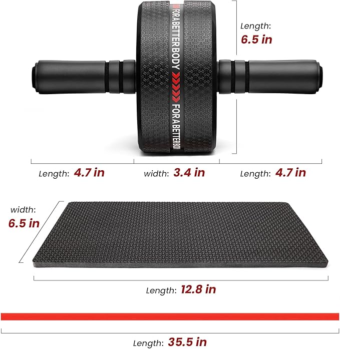 Ab Roller Wheel. Abdominal Training Roller for Men/Women, Abdominal Wheels Widened to 3.4 ", Rubber Tread of The Abdominal Wheel Upgraded, Max Weight 490 lbs
