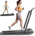 Walking Pad Treadmill with Incline, 2 in 1 Foldable Treadmills for Home Small Office, 300lbs Portable Compact Under Desk Treadmill with App, Remote Control and LED Display