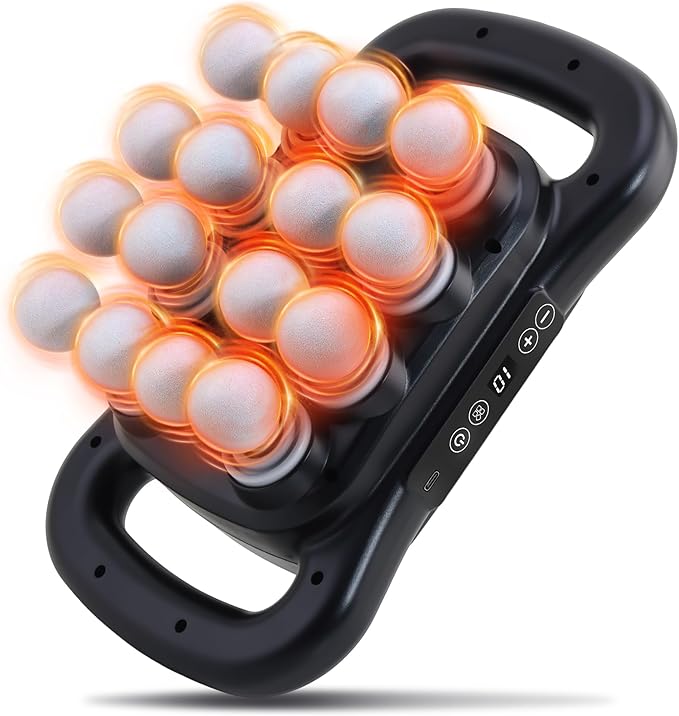 16 Head Massage Gun Set, Deep Tissue Percussion Massager, 2600mAh Electric Massage Tools with 9 Styles & Levels, Black