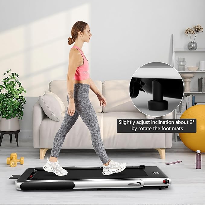 Goplus 2 in 1 Folding Treadmill, 2.25HP Superfit Under Desk Electric Treadmill, Installation-Free with Remote Control, APP Control and LED Display, Walking Jogging for Home Office