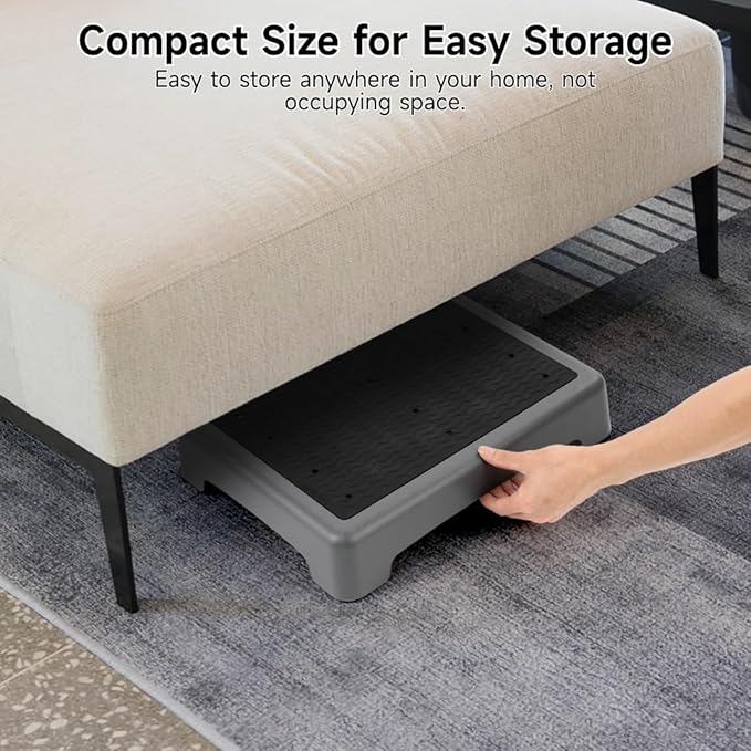 Generic for Adults & Elderly, Short Portable Step Support Riser, 440 Lbs Strong Bearing Capacity Half Step, One Step Stool, Non-Slip Mobility Step Platform for Stairs Beds Cars