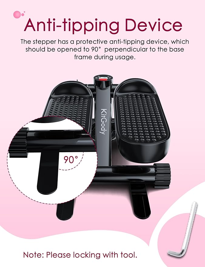Mini Stair Stepper with Resistance Bands, Under Desk Stepper - 330 LBS Capacity