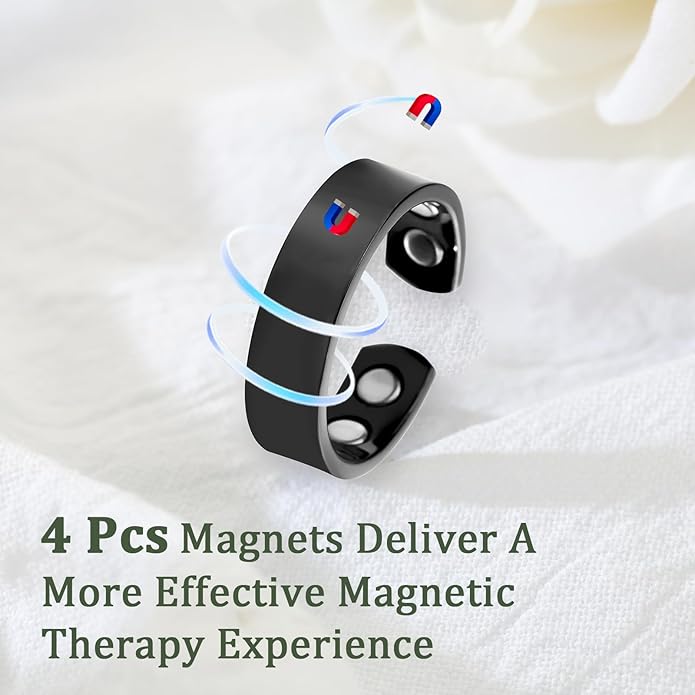 MagEnergy 2PCS Copper Rings for Men & Women, 99.9% Pure Copper Magnetic Adjustable Thumb Ring with Strong Magnet, Jewelry Gift with Present Box