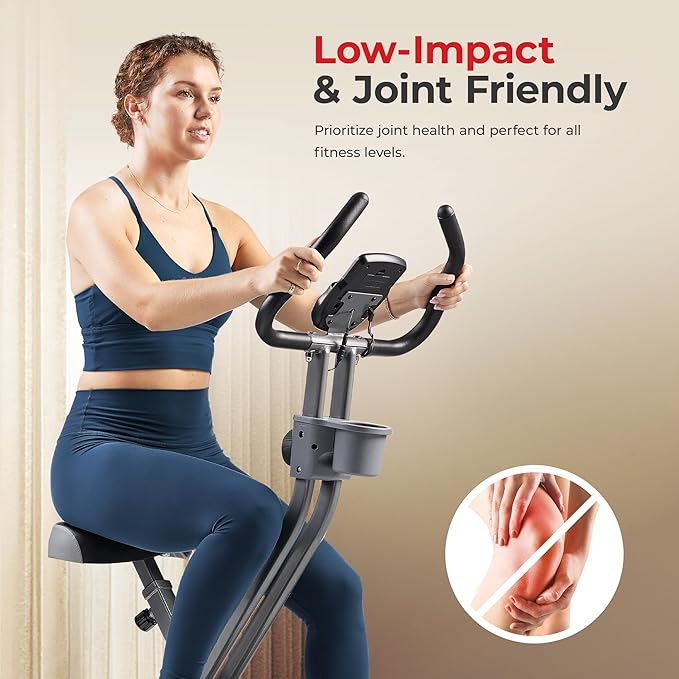 Sunny Health & Fitness Sunny Health & Fitness Smart Folding X-Bike, Portable Compact Exercise Bike for Indoor Cycling Workout, Home Cardio Training Machine, Free SunnyFit App Bluetooth Connect