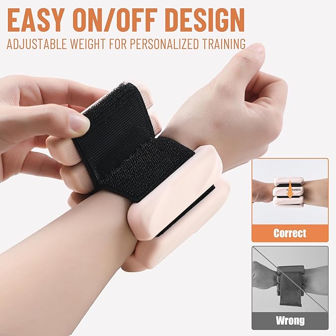 Wrist & Ankle Weights for Women and Men, 2lbs/4lbs Pairs Adjustable Silicone Weighted Bangles for Arm & Leg Workouts, Perfect for Pilates, Barre, Yoga, Walking & Home Fitness 24055