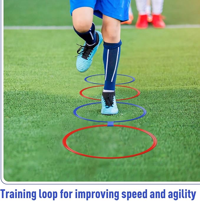 Shappy 50 Pcs Agility Rings with Storage Bags 15 Inch Agility Exercise Rings Training Hoops Plastic Speed Jumping Hoops for Gymnastics Sports Soccer Football Practice Games