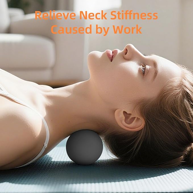 Massage Lacrosse Balls for Myofascial Release, Trigger Point Therapy and Yoga Therapy, Foot Massage Ball to Relieve Plantar Fasciitis Gray