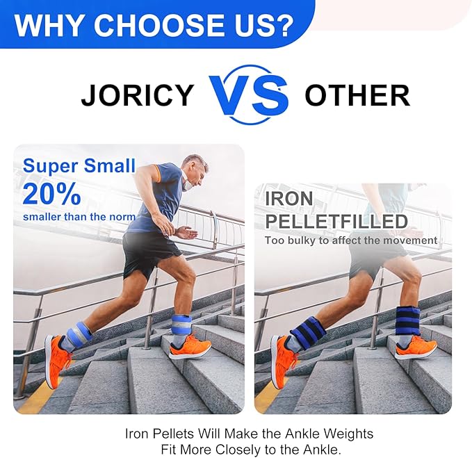 Ankle Weights A Pair of 1/2/3/4/6/8/10/12/20 LBS Wrist Leg Arm Weights for Women Men with Adjustable Straps, Strength weighted for Physical Therapy Running Walking Fitness Gym Workout