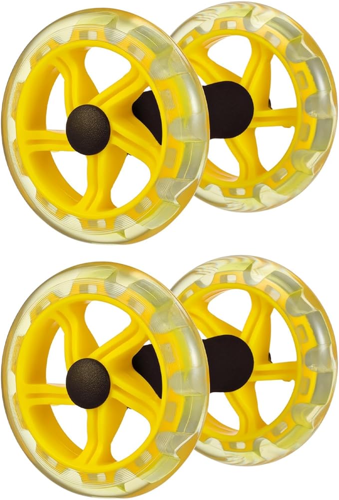 Fitness Ab Roller Wheel Twin-wheel Core Strengthening Exercise Device for Home Gym Abdominal Workout Yellow