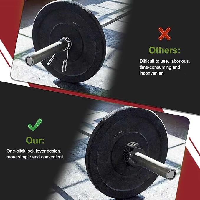 4 Pack Dumbbell Barbell Clamps 30mm, Quick Release Weight Bar Collars, Secure Locking Barbell Clips for Weightlifting, Workout, Strength Training & Fitness Accessories