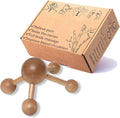 Natural Wood Handheld Massager - Relaxing Muscle Relief, Revitalizing Scrubbing Roller - Soothing Back & Body Therapy Tool - Bodycare Hand Spider - Mr Happy Wooden Ball Massager