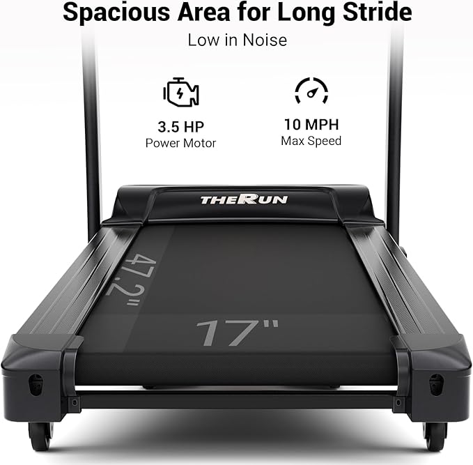 THERUN Incline Treadmill, Treadmills for Running and Walking, 300 lbs Weight Capacity Folding Treadmill with 0-15% Auto Incline, Wide Belt, 3.5 HP, App, Heart Rate