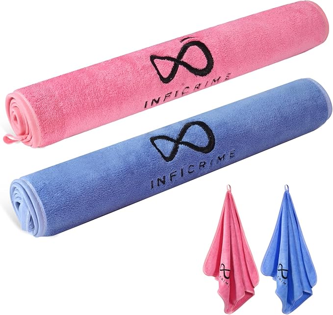 2 Pack Microfiber Gym Towels, 380 GSM 15"x31" Bigger Size Super Soft Quick-Drying Towels for Workout, Yoga, Fitness, Sports, Sweat Absorbent & Lightweight