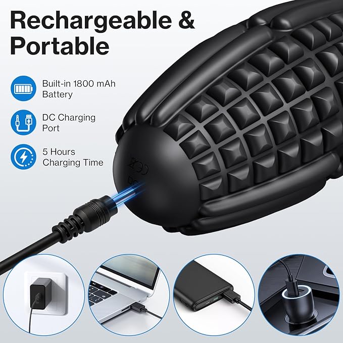 Upgraded Vibrating Massage Ball,4-Speed with Rechargeable,Trigger Point Myofascial Massage Roller Ball for Relieving Muscle Pressure, Electric Massager for Fitness/Yoga/Training (Black)