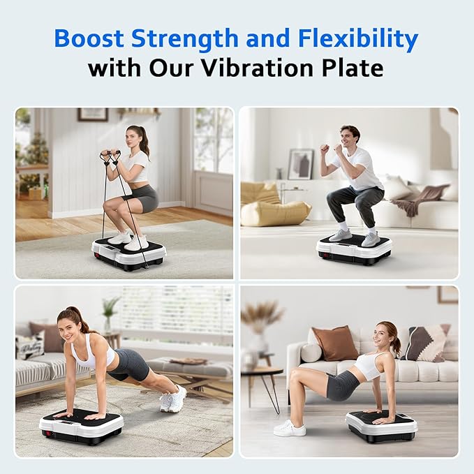 Vibration Plate Exercise Machine, Vibrating Platform for Lymphatic Drainage Weight Loss, 250 Speeds Full Body Workout Vibrated Plates Fitness Platform for Home Women Men