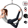 Aerial Lyra Hoop Kit (85CM/90CM), Professional Yoga Starter Set with Rigging Hardware Kit for Home, Exercise, Performance, 32mm Thickness